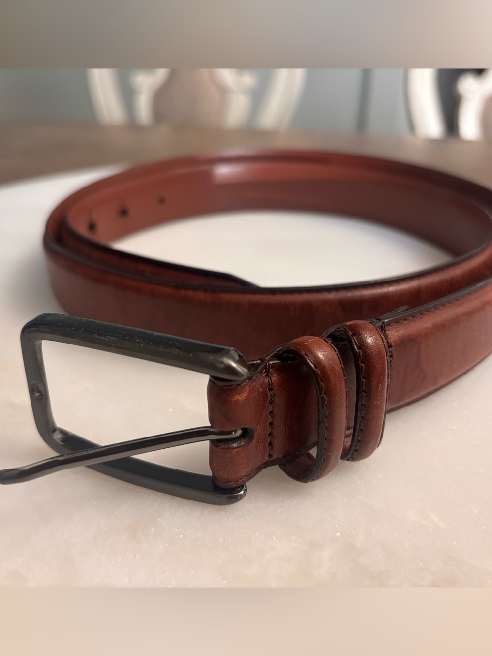 Men's Classic Brown Leather Belt - Genuine Leather